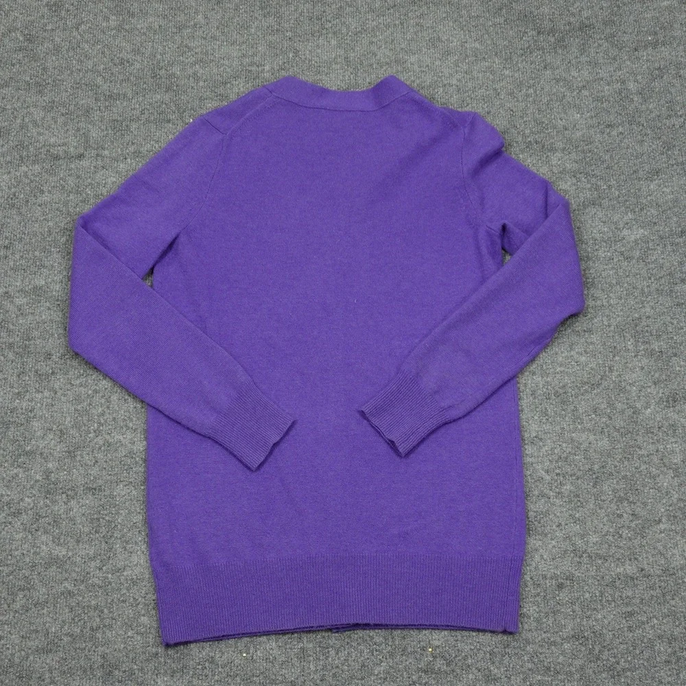 J.Crew Cardigan Women XS Purple Wool Cashmere Blend V-Neck Long Sleeve Button Up